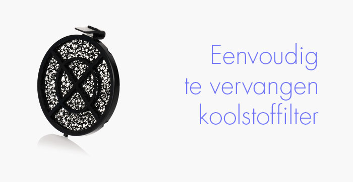 Eenvoudig te vervangen koolstoffilter Eenvoudig te vervangen koolstoffilter
