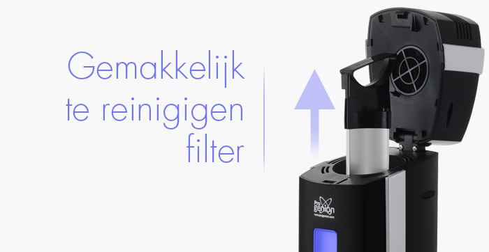 Gemakkelijk te reinigen filter Gemakkelijk te reinigen filter
