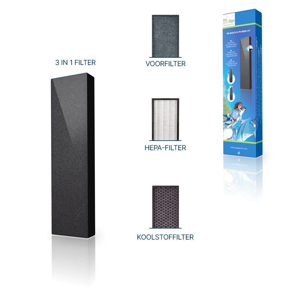 Voorfilter, HEPA-filter, Koolstoffilter Voorfilter, HEPA-filter, Koolstoffilter